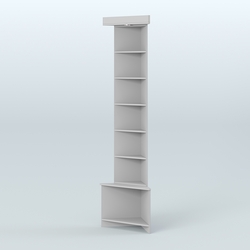 Витрина открытая для чая и кофе угловая №3 (внешний угол), Серый