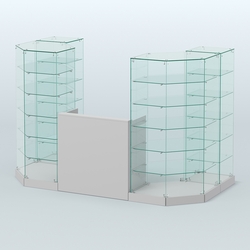 Торговый стеклянный павильон Абсолют №8а (закрытый) (3 кв.м), Серый