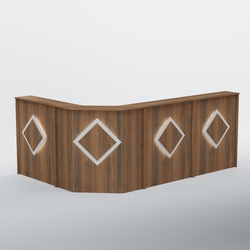 Ресепшен угловой большой РОМБ №4, Орех