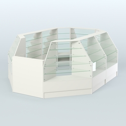 Низкий торговый остров серии Алмаз №2 средний, Белый