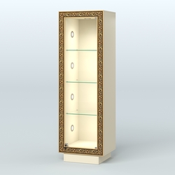 Низкая витрина с декором на цоколе НБА-1С, Крем Вайс