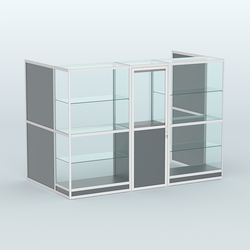 Павильон из профиля пристенный №1г (4,05 кв. м), Темно-Серый