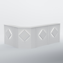 Ресепшен угловой большой РОМБ №4, Белый