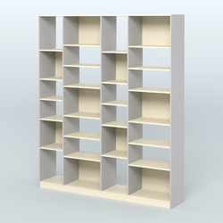 Стеллаж из ДСП серии ЛОФТ №15-2 с полками ДСП, Серый + Крем Вайс