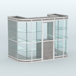 Павильон из профиля пристенный №4в (4,05 кв. м), Бетон Чикаго светло-серый F186 ST9