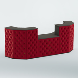 Ресепшен со столом БАРХАТ СЕРЫЙ ПЕРЛАМУТР №3 (карета золото), Черный + 07 Dk. Red Велюр