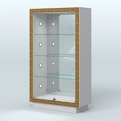 Низкая выставочная витрина с декором НБА-7С, Серый