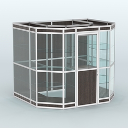 Павильон из профиля пристенный №7в (4,32 кв. м), Дуб Венге