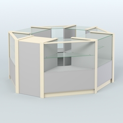 Торговый островок в стиле ЛОФТ восьмиугольный №5 (5,38 кв.м), Серый + Крем Вайс