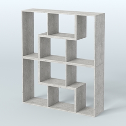 Торговый стеллаж Лофт №2 средний четырех- модульный, Метрополитан Грей