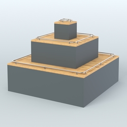 Островок-пирамида с хромирован- ными ограничителями для торговых центров №1-ХО, Темно-Серый  + Дуб Золотистый