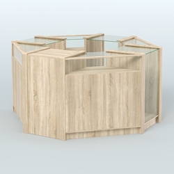 Торговый островок в стиле ЛОФТ с прозрачными фасадами №3 (4,72 кв.м), Дуб Сонома