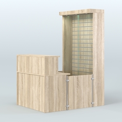Мини павильон для торговли с большой застекленной эко-панелью СЛОТ №9 (2 кв.м), Дуб сонома
