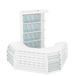 Комплект кассовой зоны со скосами и стеллажами под конфеты и орехи малый №1-1, Белый