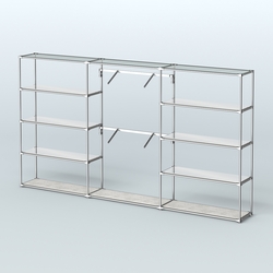 Торговая система ХРОМ без ДСП 3600 мм с зеркальными полками и поручнями №6, Метрополитан Грей