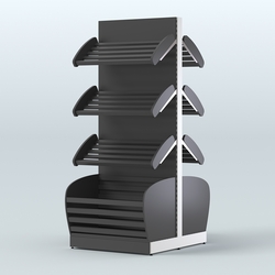 Островной высокий стеллаж с накопителями для хлеба и выпечки СХОВН-01, Черный