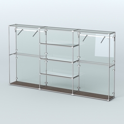 Торговая система ХРОМ (задняя стенка - стекло) 3600 мм с зеркальными полками и поручнями №10, Дуб Венге