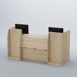 Ресепшен Атлант с фасадными наклонными экономпанелями №4, Дуб сонома