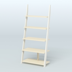 Торговая пристенная стойка ЛОФТ с пятью полками №1-950, Белый + Крем Вайс