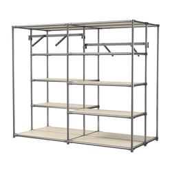 Хромированное вешало ПЛАТФОРМА №3-3 с полками ДСП 16мм, Крем Вайс