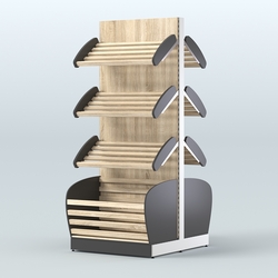 Островной высокий стеллаж с накопителями для хлеба и выпечки СХОВН-01, Черный + Дуб Сонома