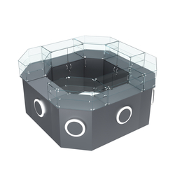 Торговый квадратный островок с накладками серии КРУГ №5 (7,62 кв.м), Темно-Серый