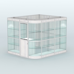 Павильон из профиля угловой №5в (5,5 кв.м), Ясень Анкор светлый