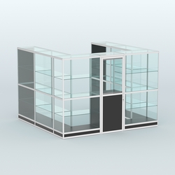 Павильон из профиля пристенный №5г (6,75 кв. м), Черный