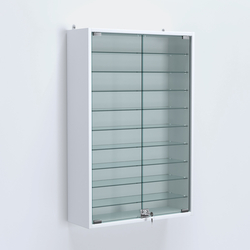 Витрина настенная №202-5А высокая с девятью полками, Белый