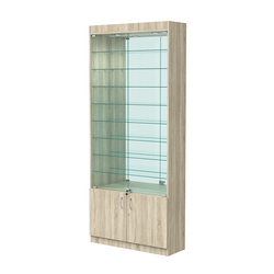 Витрина ОПТИКА №1-3 (задняя стенка зеркало), Дуб Сонома