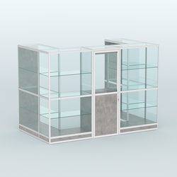 Павильон из профиля пристенный №2г (4,05 кв. м), Бетон Чикаго светло-серый F186 ST9