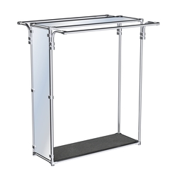 Хромированный высокий стенд-вешало, торец-зеркало ZTD-11 №1-4 с полкой Зеркало 4 мм, Антрацит