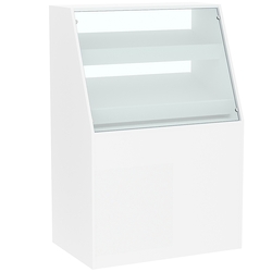 Торговый прилавок для выпечки с двумя наклонными полками серии BAKERY №1 , Белый