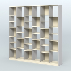 Стеллаж из ДСП серии ЛОФТ №16-2 с полками ДСП, Серый + Крем Вайс