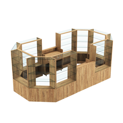 Торговый островок в центр зала ГРАЦИЯ №5 (открытый) (8, 55 кв.м), Дуб Канзас коричневый