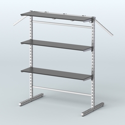 Система ЭЛЕГАНТ островная с полками ДСП и Т-образными стойками №15б, Черный