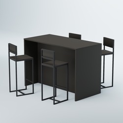 Комплект барный стол "Кофе-брейк" №5 и стулья, Черный