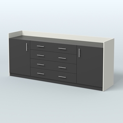 Тумба трехсоставная с ящиками Венди, Белый и Черный