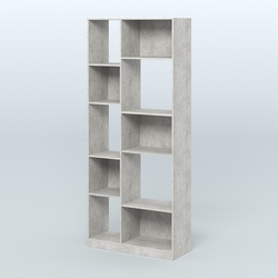 Стеллаж из ДСП серии ЛОФТ №9-1 (зеркальное отражение - Z), Метрополитан Грей