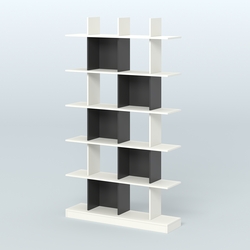 Торговый стеллаж Лофт №4 с ячейками, Белый и Черный