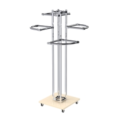 Торговое хромированное вешало с разноуровневыми поручнями СЕКТОР №1-1, Крем Вайс