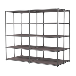 Хромированное вешало ПЛАТФОРМА №4-3 с полками ДСП 16мм, Ясень Анкор темный - U31105