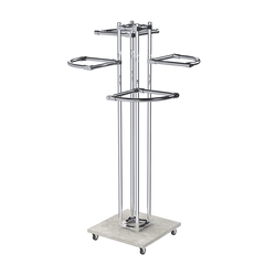 Торговое хромированное вешало с разноуровневыми поручнями СЕКТОР №1-1, Метрополитан Грей