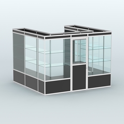 Павильон из профиля пристенный №5б (6,75 кв. м), Черный