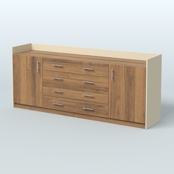 Тумба трехсоставная с ящиками Венди, Крем Вайс + Орех