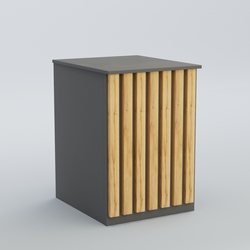 Ресепшен - стол узкий серии ПРИЛИВ №9, Темно-серый и Дуб Золотистый