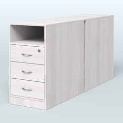 Тумба приставная/опорная двойная, Ясень Анкор светлый