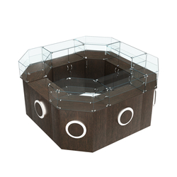 Торговый квадратный островок с накладками серии КРУГ №5 (7,62 кв.м), Дуб Венге