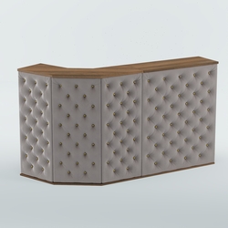 Ресепшен Г-образный БАРХАТ СЕРЫЙ ПЕРЛАМУТР №1 (карета золото), Орех + Велюр 16 Elephant