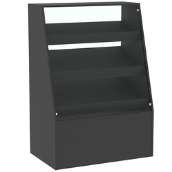 Торговый прилавок для выпечки с тремя наклонными полками под экраны серии BAKERY №2, Черный